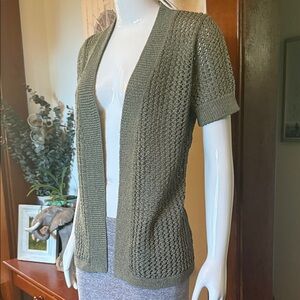 NWT northern reflections size small Olive Green Open-Front Knit Sweater